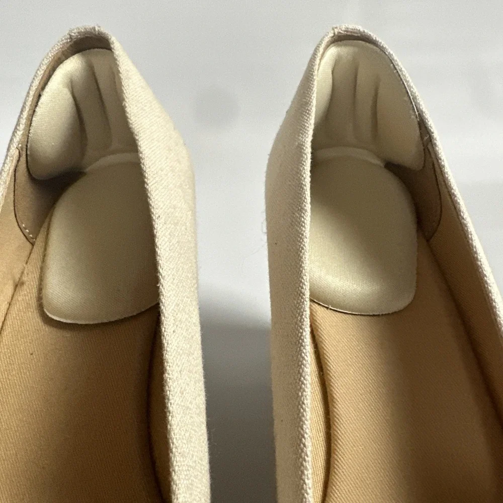 Coastal Grandma Espadrille Wedge Canvas Pumps Neutral J.Crew Size 8 Boho Resort